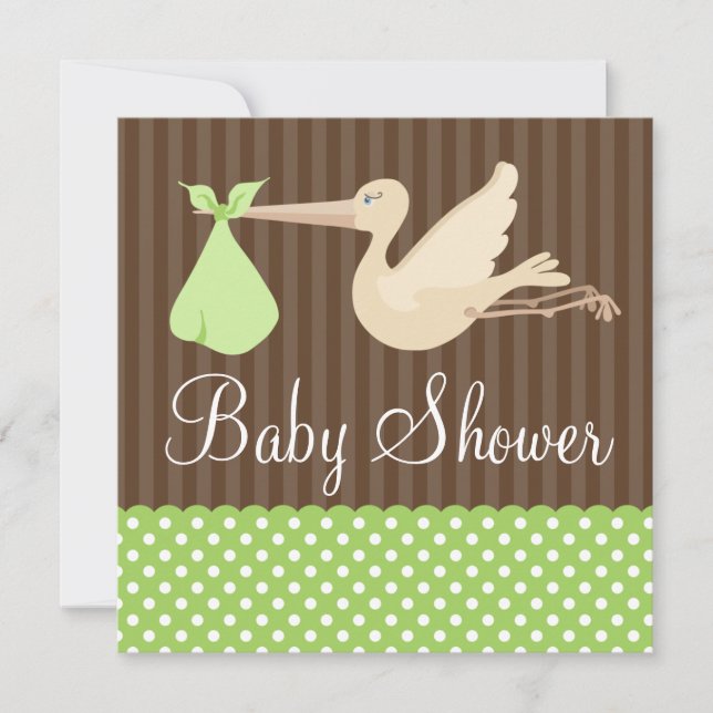 Invitation Baby shower neutre entre les sexes aux points de c (Devant)