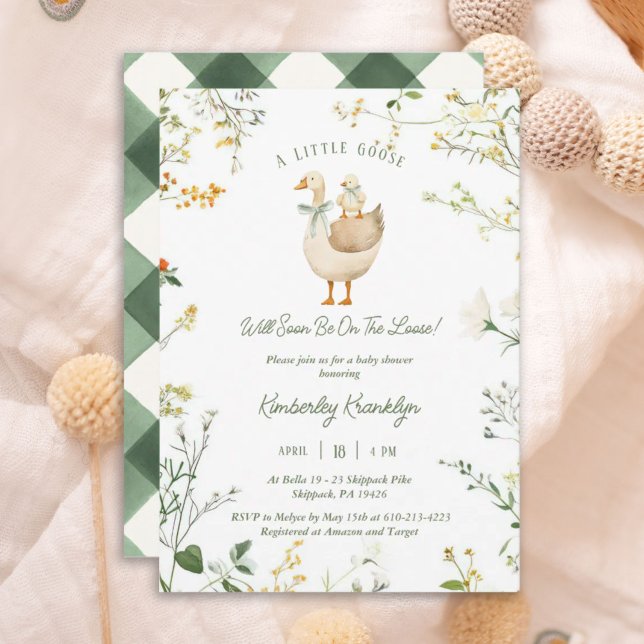 Invitation Baby shower neutre entre les sexes de Little Goose (Créateur téléchargé)