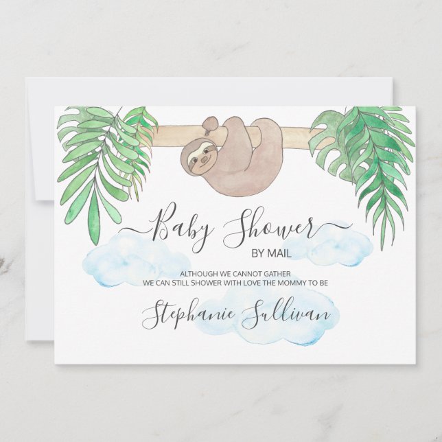 Invitation Baby shower Neutre Genre Mignal Parité Par Courrie (Devant)