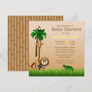 Invitation Baby shower neutre Jungle/Safari