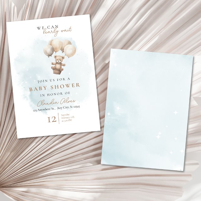 Invitation Baby-Shower Neutre On Attend Avec Impatience L'arr (Bearly Wait Baby Shower Invitation)