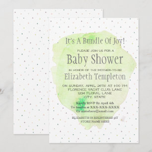 Invitation Baby shower neutre par rapport au sexe de l'aquare