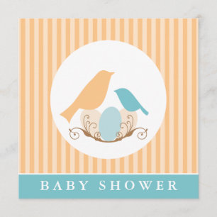 Invitation Baby shower neutre pour les oiseaux