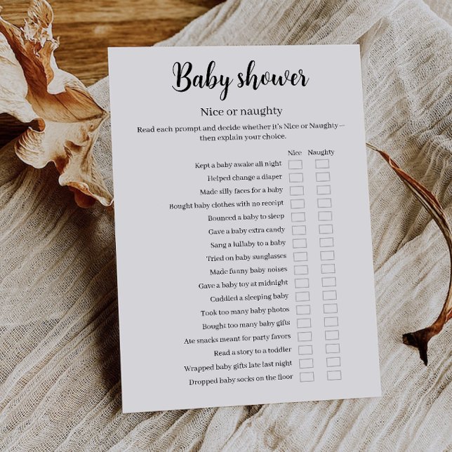 Invitation Baby Shower Nice or Naughty Game, Funny Game, (Baby Shower Nice or Naughty Game, Funny Game, Invitation)