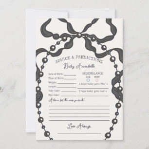 Invitation Baby shower noir Coquette Bow Conseils pour bébé