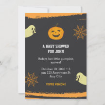Baby shower noir du Citrouille d'Halloween Little