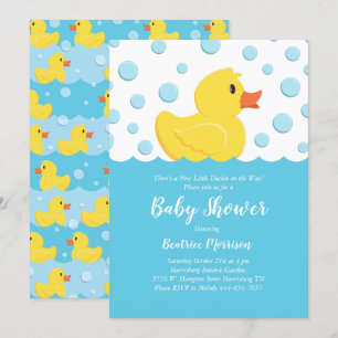 Invitation Baby shower noir en caoutchouc Jaune Sexe neutre