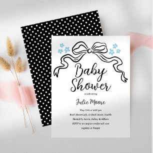 Invitation Baby shower noir et blanc chic