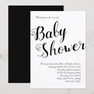 Invitation Baby shower noir et blanc Hommes et femmes Neutral