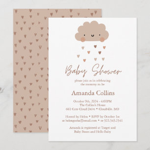 Invitation Baby shower nuage de pluie Boho mûre