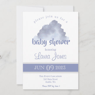 Invitation Baby shower nuage neutre pour les femme