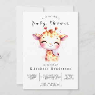 Invitation Baby shower numérique Boho Giraffe