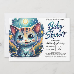 Invitation Baby shower numérique Cute Kitty