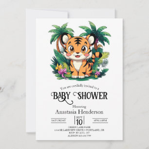 Invitation Baby shower numérique Tiger assez simple