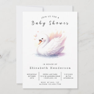 Invitation Baby shower numérique unique pour cygne