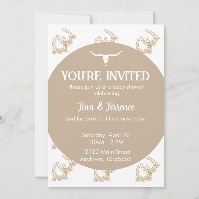 Invitation Baby shower Occidental (Devant)
