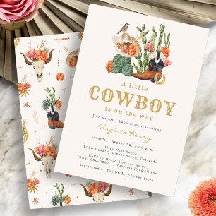Invitation Baby shower occidental Cowboy