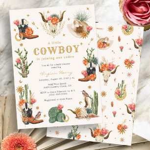 Invitation Baby shower occidental sauvage de Cowboy