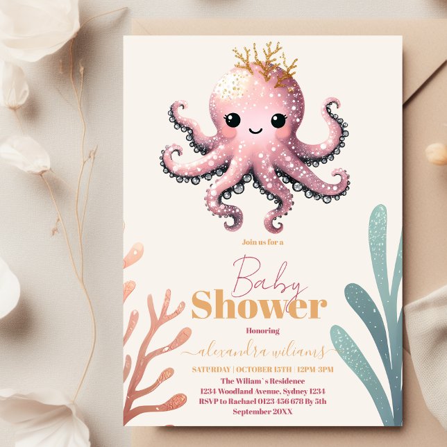 Invitation Baby shower Océanique Rêvé Sous La Mer (Créateur téléchargé)