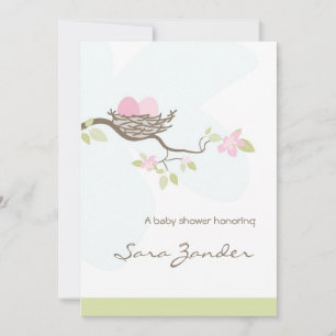 Invitation Baby shower - Oeufs jumeaux roses dans 