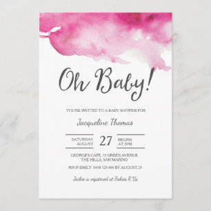 Invitation Baby shower  Oh Baby Pink