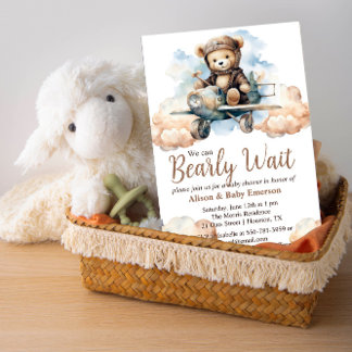 Invitation Baby shower "On peut attendre vite"