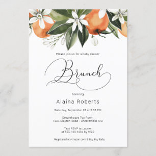 Invitation Baby shower Orange Blossom Brunch