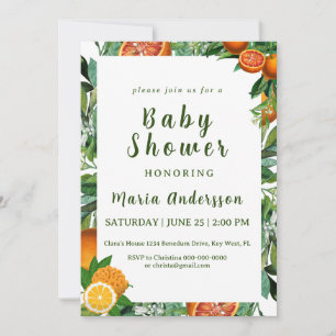 Invitation Baby shower orange doux