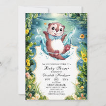 Baby shower Otter aquarelle