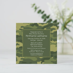 Invitation Baby-Shower ou Fête Camo