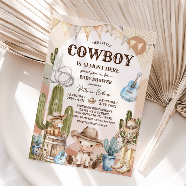 Invitation Baby shower ouest sauvage Cactus Cowboy (Créateur téléchargé)