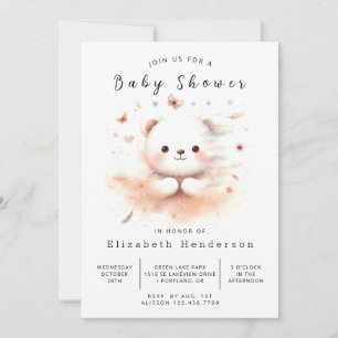 Invitation Baby shower Ours modifiable Boho