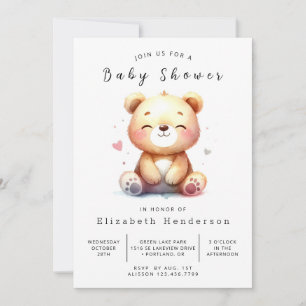 Invitation Baby shower Ours numérique Boho