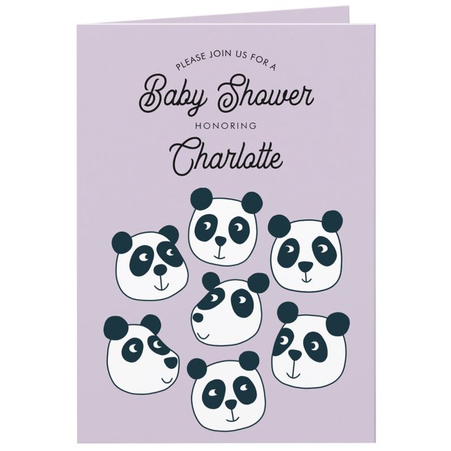 Invitation Baby shower Ours Panda géant (Cute personalized custom text Panda Bear baby shower invitation)