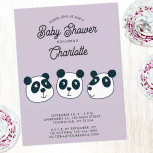 Invitation Baby shower Ours Panda géant