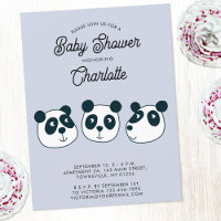 Invitation Baby shower Ours Panda géant