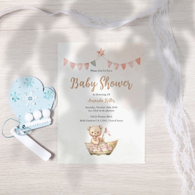 Invitation Baby shower Ours Teddy (Créateur téléchargé)