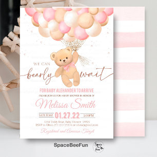 Invitation Baby shower Ours Teddy On Peut Bearly W