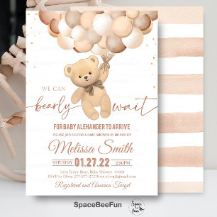 Invitation Baby shower Ours Teddy On Peut Bearly W