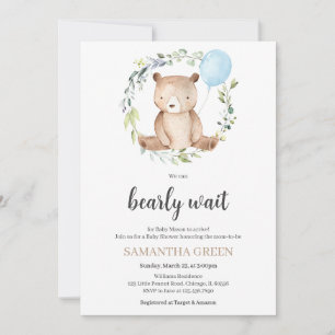 Invitation Baby shower Ours verdoyant