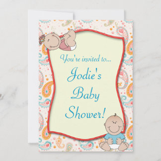 Invitation Baby shower Paisley