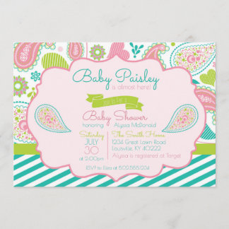 Invitation Baby shower Paisley