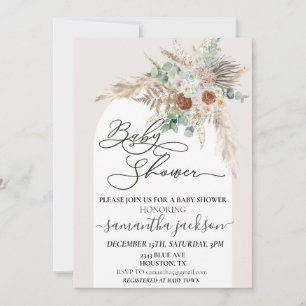 Invitation Baby shower Pampas Grass Boho Arch Moderne