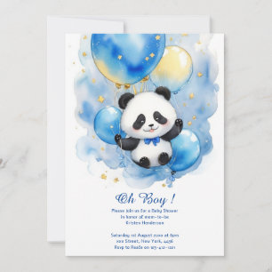Invitation Baby shower Panda aquarelle