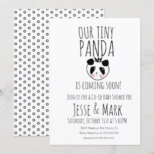 Invitation Baby shower Panda bébé moderne mignonne