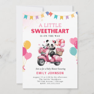 Invitation Baby shower Panda Sweetheart