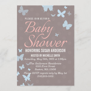 Invitation Baby shower papillon