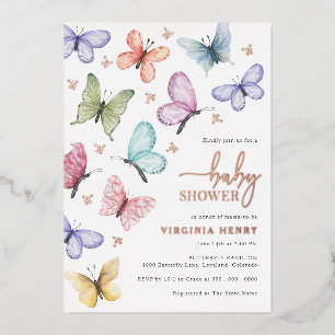 Invitation Baby shower papillon