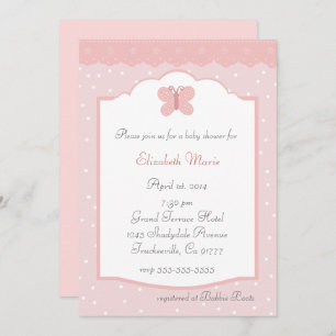 Invitation Baby shower papillon