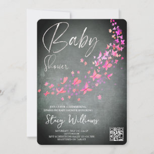 Invitation Baby-shower papillon